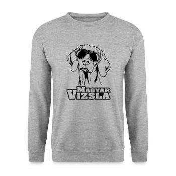 MAGYAR VIZSLA cool lunettes de soleil chien chien - Sweat-shirt Unisexe - gris chiné - Devant - Alina (178cm) & Michal (187cm)