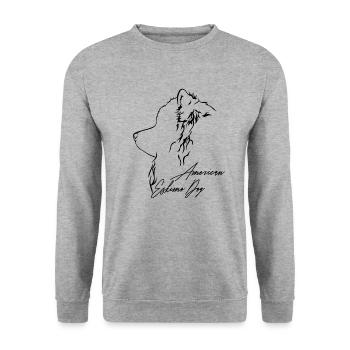 American Eskimo Dog Profile Dogs Wilsigns - Unisex Sweatshirt - salt & pepper - Front - Alina (178cm) & Michal (187cm)