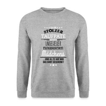 Ungeheuer fantastisches Mädchen - Pate / Shirt - Unisex Pullover - Weißgrau meliert - Vorne - Alina (178cm) & Michal (187cm)