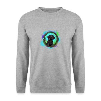 Dog, Profile, Painting, Graffiti - Unisex Sweatshirt - salt & pepper - Front - Alina (178cm) & Michal (187cm)