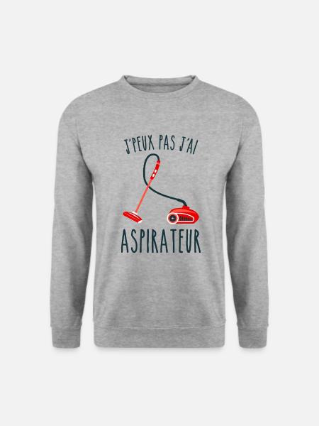 Ich kann keinen Staubsauger haben - Unisex Pullover - Weißgrau meliert