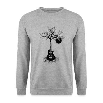 Guitars Guitarist Bassist Guitar Vintage Tree - Unisex Sweatshirt - salt & pepper - Front - Alina (178cm) & Michal (187cm)