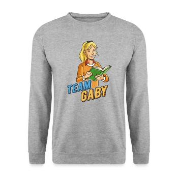 TKKG Team Gaby Glockner - Unisex Pullover - Weißgrau meliert - Vorne - Alina (178cm) & Michal (187cm)