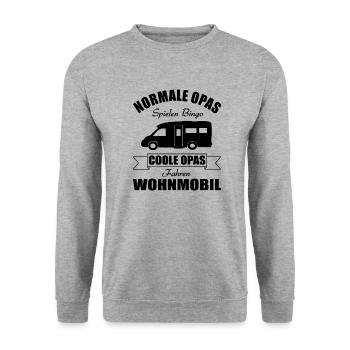 Opa - Unisex Pullover - Weißgrau meliert - Vorne - Alina (178cm) & Michal (187cm)