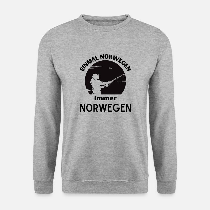 Einmal Norwegen, immer Norwegen - Unisex Pullover - Weißgrau meliert