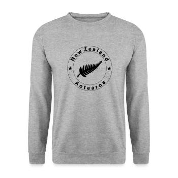 New Zealand - Unisex Pullover - Weißgrau meliert - Vorne - Alina (178cm) & Michal (187cm)