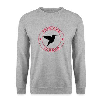 Trinidad u. Tobago Wappen - Sweat-shirt Unisexe - gris chiné - Devant - Alina (178cm) & Michal (187cm)