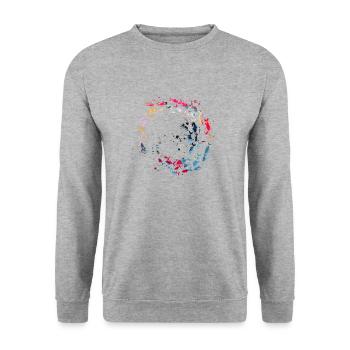 flock of fish,fish,painting,colorful,graffiti,colorful - Unisex Sweatshirt - salt & pepper - Front - Alina (178cm) & Michal (187cm)