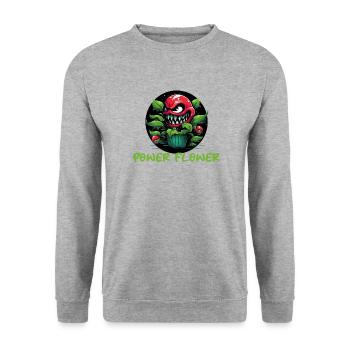 Plante à fleurs de puissance - Sweat-shirt Unisexe - gris chiné - Devant - Alina (178cm) & Michal (187cm)