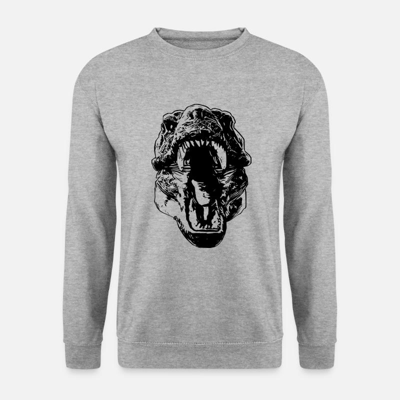 T-Rex - Unisex Pullover - Weißgrau meliert
