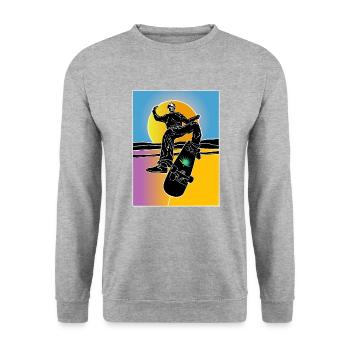 Skater au coucher du soleil - Sweat-shirt Unisexe - gris chiné - Devant - Alina (178cm) & Michal (187cm)