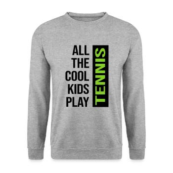 Tennis Tennis Match Joueur de tennis Match Ball - Sweat-shirt Unisexe - gris chiné - Devant - Alina (178cm) & Michal (187cm)