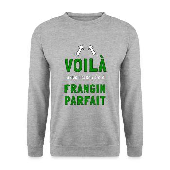 Frangin parfait - Sweat-shirt Unisexe - gris chiné - Devant - Alina (178cm) & Michal (187cm)