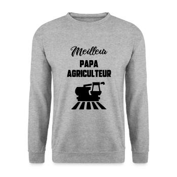Meilleur papa agriculteur - Sweat-shirt Unisexe - gris chiné - Devant - Alina (178cm) & Michal (187cm)