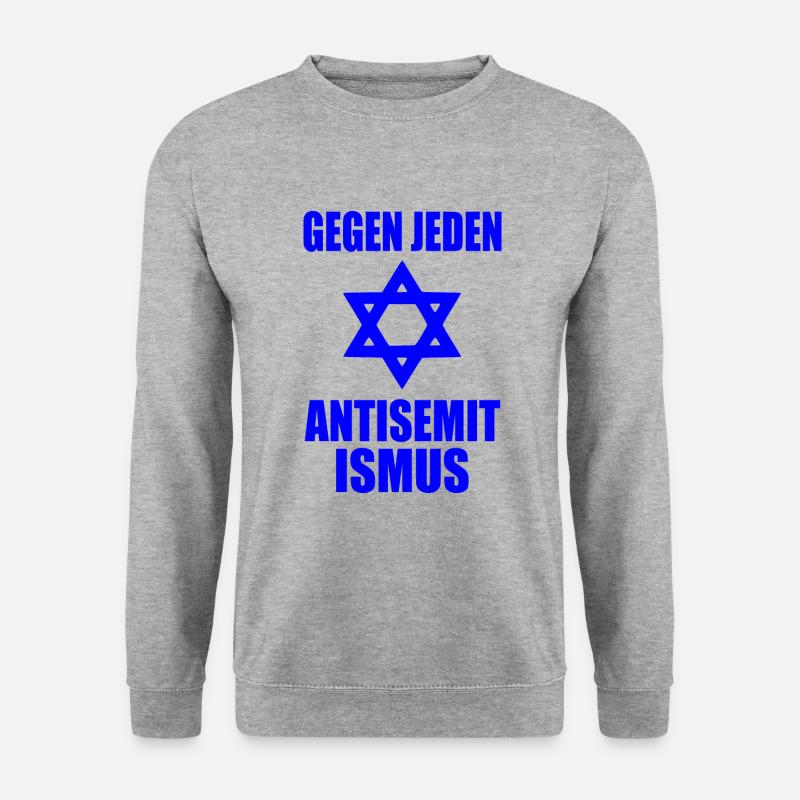 Gegen jeden antisemitismus - Unisex Pullover - Weißgrau meliert