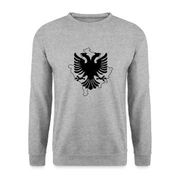 Kosovo Albania - Unisex Pullover - Weißgrau meliert - Vorne - Alina (178cm) & Michal (187cm)