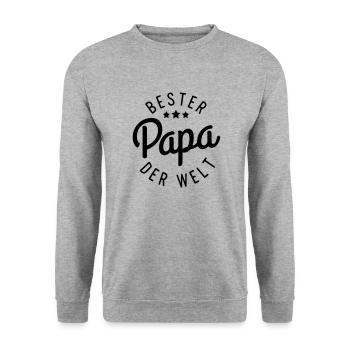 Bester Papa der Welt - Unisex Pullover - Weißgrau meliert - Vorne - Alina (178cm) & Michal (187cm)