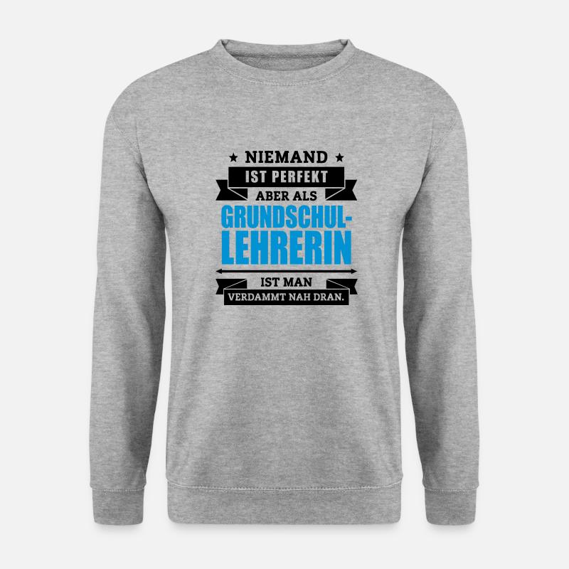 Fun Grundschullehrerin - Unisex Pullover - Weißgrau meliert