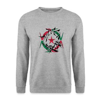 EZLN - Sweat-shirt Unisexe - gris chiné - Devant - Alina (178cm) & Michal (187cm)