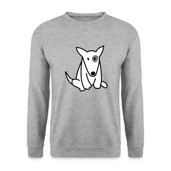 Bullterrier - Unisex Pullover - Weißgrau meliert - Vorne - Alina (178cm) & Michal (187cm)