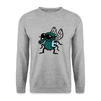 cool_fly_3c_white - Unisex Sweatshirt - salt & pepper - Front - Alina (178cm) & Michal (187cm)