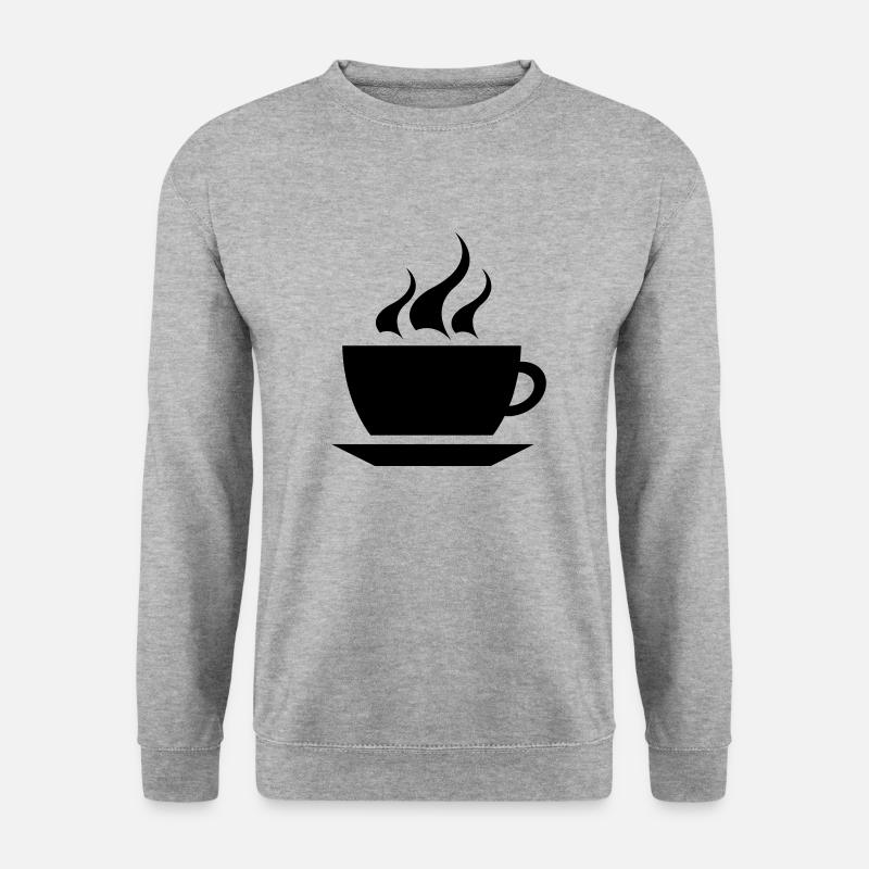 coffee cup tea cafe - Unisex Pullover - Weißgrau meliert