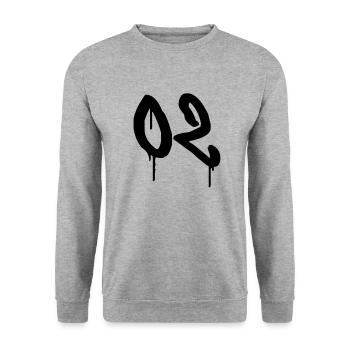 Graffiti : 02 - Unisex Pullover - Weißgrau meliert - Vorne - Alina (178cm) & Michal (187cm)