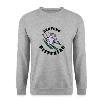 pistensau_02_e_3c - Unisex Sweatshirt - salt & pepper - Front - Alina (178cm) & Michal (187cm)