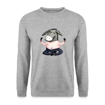 Yoga Donkey - Unisex Sweatshirt - salt & pepper - Front - Alina (178cm) & Michal (187cm)