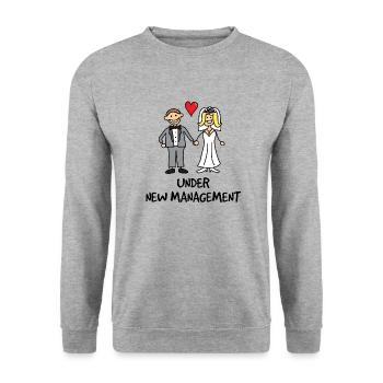Wedding - Under New Management - Unisex Sweatshirt - salt & pepper - Front - Alina (178cm) & Michal (187cm)
