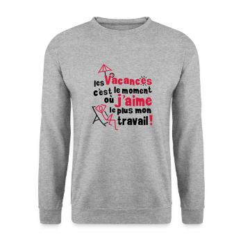 Vacances - Sweat-shirt Unisexe - gris chiné - Devant - Alina (178cm) & Michal (187cm)