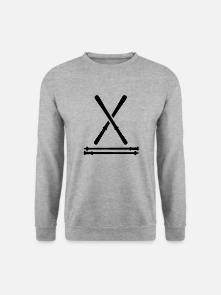 Ski - Unisex Pullover - Weißgrau meliert