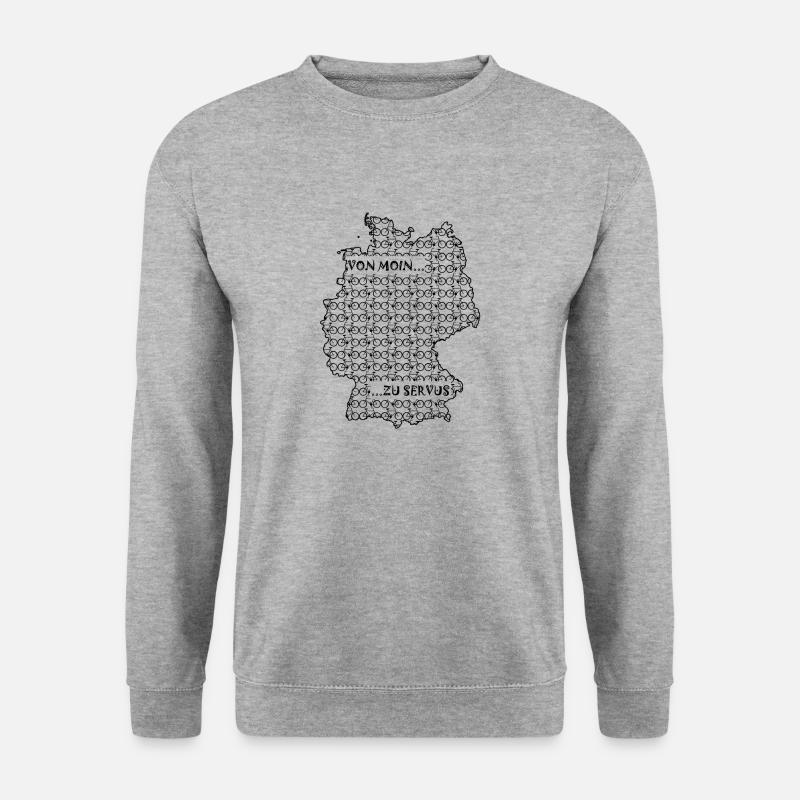 Von Moin zu Servus - Unisex Pullover - Weißgrau meliert