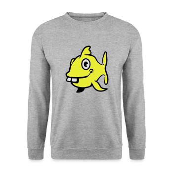 poisson stupide - Sweat-shirt Unisexe - gris chiné - Devant - Alina (178cm) & Michal (187cm)
