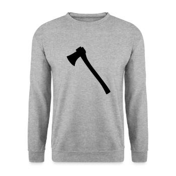 Axt - Unisex Pullover - Weißgrau meliert - Vorne - Alina (178cm) & Michal (187cm)