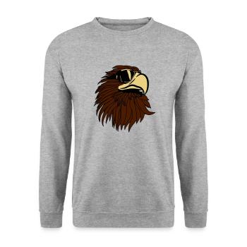Aigle de cool lunettes de soleil tête Eagle - Sweat-shirt Unisexe - gris chiné - Devant - Alina (178cm) & Michal (187cm)
