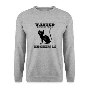 Awsome Geek Shirt: Schrödinger's Cat - Unisex Sweatshirt - salt & pepper - Front - Alina (178cm) & Michal (187cm)