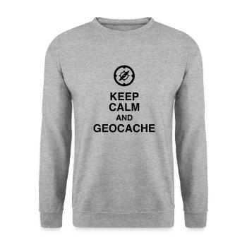 Geocaching / Geocacher / Compass / GPS - Unisex Sweatshirt - salt & pepper - Front - Alina (178cm) & Michal (187cm)