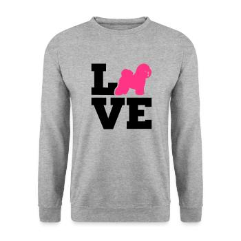 Bichon Frise - Sweat-shirt Unisexe - gris chiné - Devant - Alina (178cm) & Michal (187cm)