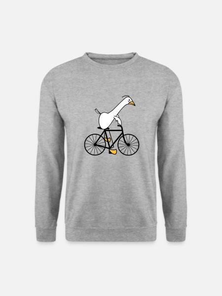 Goose is riding a bicycle - Unisex Sweatshirt - salt & pepper