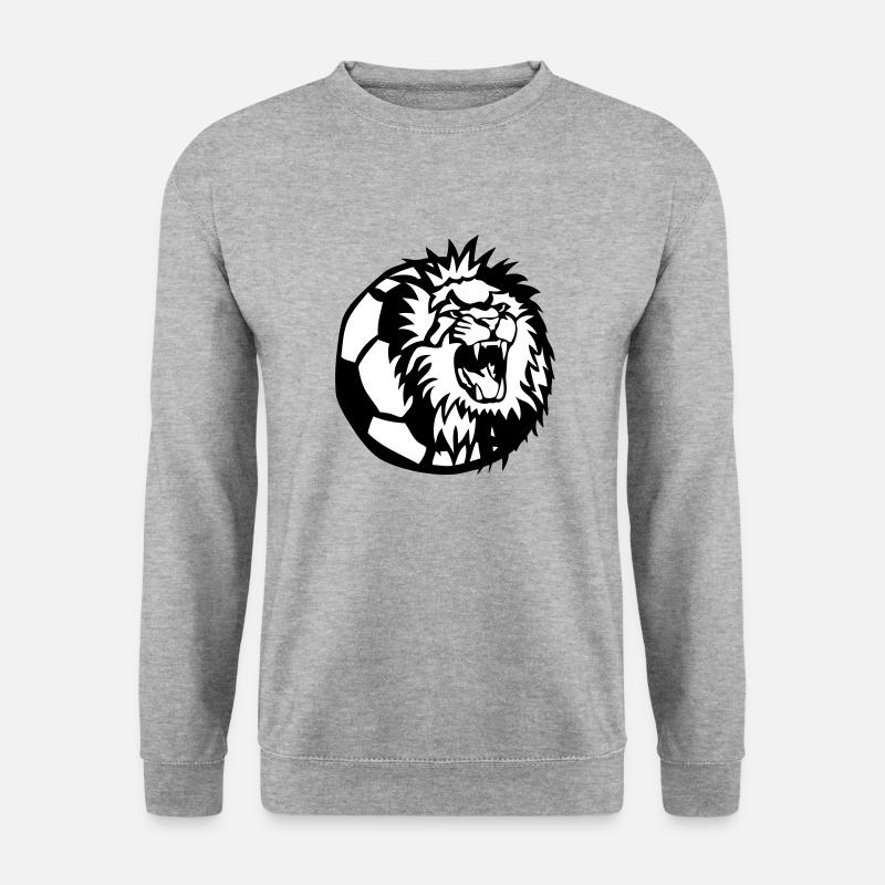 Fußball Löwe Logo Club - Unisex Pullover - Weißgrau meliert