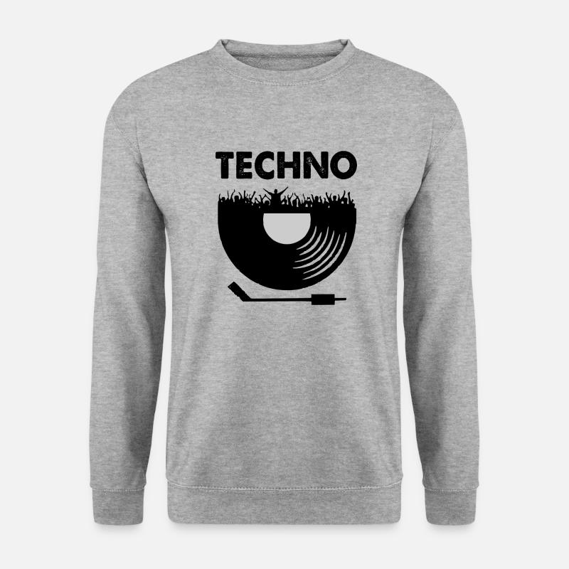 Techno - Unisex Pullover - Weißgrau meliert