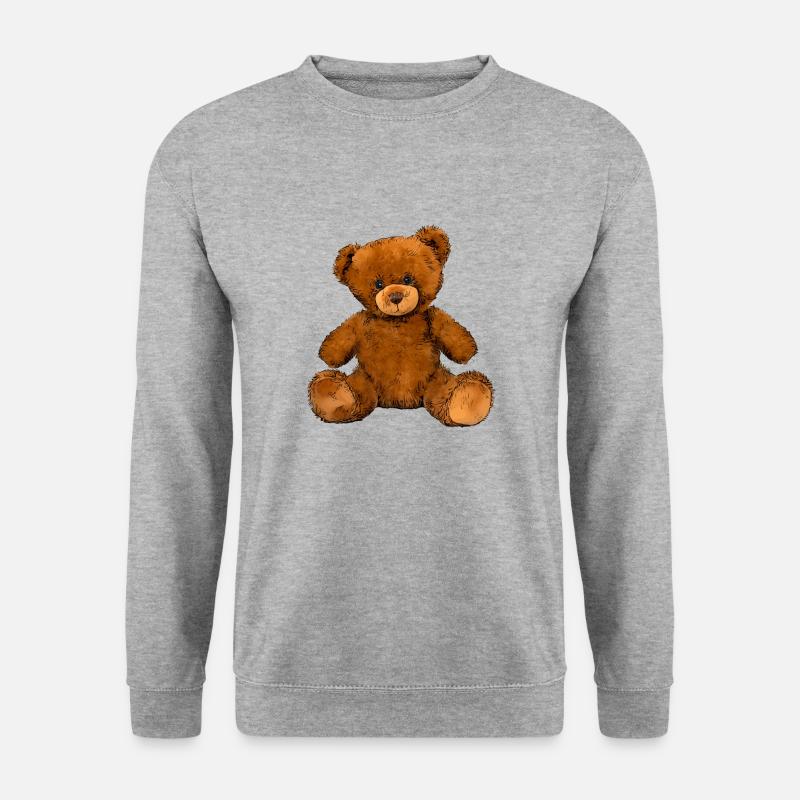 Teddybär - Unisex Pullover - Weißgrau meliert