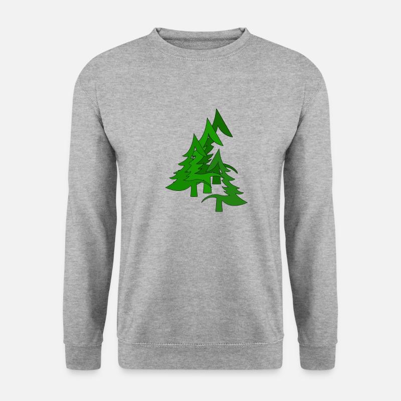 Tannenwald, Wald, Tannen - Unisex Pullover - Weißgrau meliert