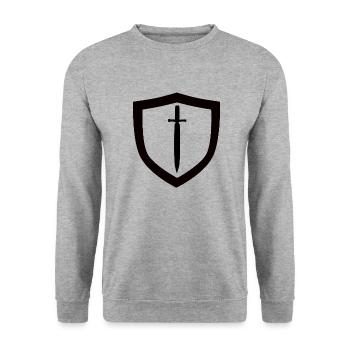 shield and sword - Unisex Sweatshirt - salt & pepper - Front - Alina (178cm) & Michal (187cm)