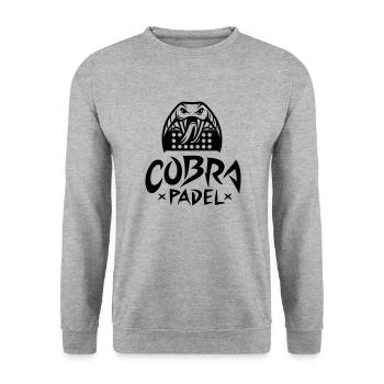 Cobra Padel. Black Version - Unisex Pullover - Weißgrau meliert - Vorne - Alina (178cm) & Michal (187cm)