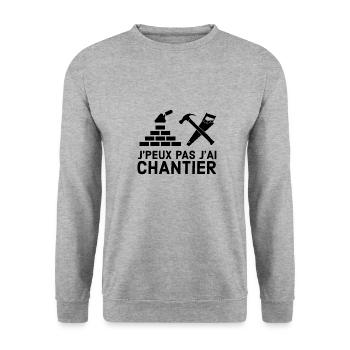 Chantier - Sweat-shirt Unisexe - gris chiné - Devant - Alina (178cm) & Michal (187cm)