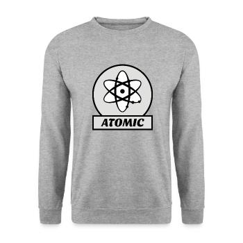 ATOMIC vintage atom retro gray nuclear science - Unisex Sweatshirt - salt & pepper - Front - Alina (178cm) & Michal (187cm)