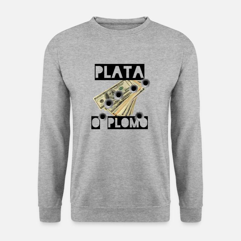 Plata o Plomo - Unisex Pullover - Weißgrau meliert