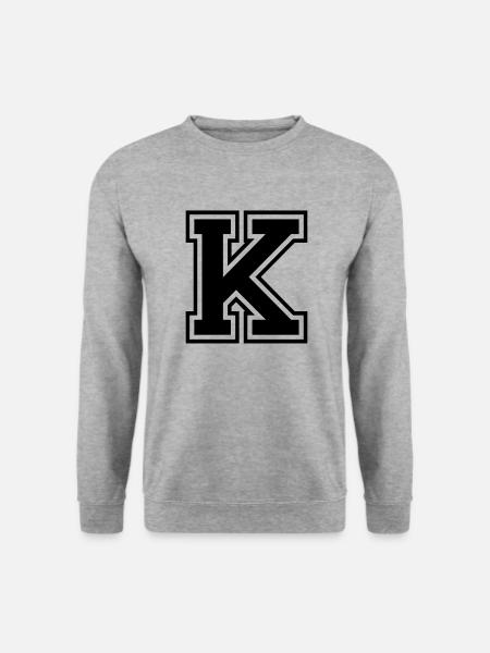 Letter K Team Football Baseball Basketball Universität - Unisex Pullover - Weißgrau meliert